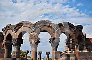 Ruins of Zvartnots temple in Armenia