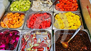 Rujak is a traditional fruit and vegetable salad dish that can generally be found in Indonesia, Malaysia and Singapore.