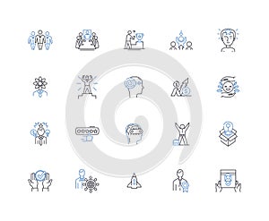 Rule line icons collection. Governance, Control, Authority, Dictate, Jurisdiction, Dominance, Supervision vector and