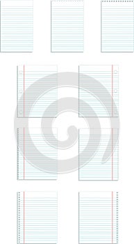 Ruled paper blank vector templates photo