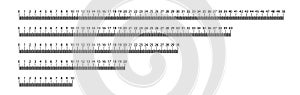 Ruler 10, 20, 30, 40, 50 cm. Measuring tool. Ruler Graduation. Ruler grid cm. Size indicator units. Metric Centimeter