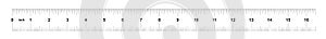 Ruler 16 inches imperial. Ruler 16 inches metric. Precise measuring tool. Calibration grid