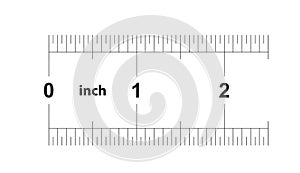 Ruler 2 inches Metric. The division price is 0.05 inch. Ruler double sided. Precise measuring tool. Calibration grid