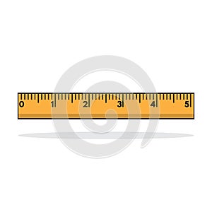 Ruler 5 inches icon. Ready for school theme, blog, poster, banner, sales, template, etc. Vector eps.10