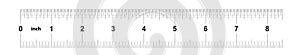 Ruler 8 inches imperial. Ruler 8 inches metric. Precise measuring tool. Calibration grid