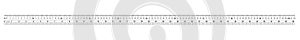 Ruler 100 centimeter. Ruler 40 inch. Precise measuring tool. Calibration grid photo