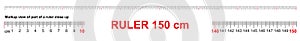 Ruler 150 cm. Precise measuring tool. Ruler scale 1,5 meter. Ruler grid 1500 mm. Metric centimeter size indicators photo