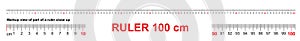 Ruler 100 cm. Precise measuring tool. Ruler scale 1 meter. Ruler grid 1000 mm. Metric centimeter size indicators photo