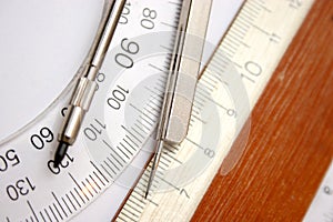 Ruler and compasses photo