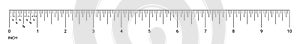 Ruler inch measurement numbers vector scale