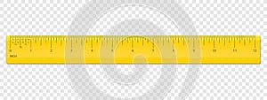 Ruler inch scale vector plastic measurement photo