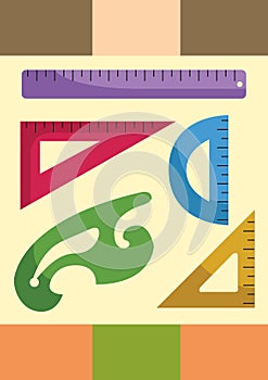 ruler instruments. Vector illustration decorative design