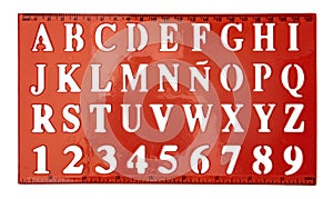 Ruler with letter template
