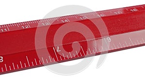 Ruler with measuring length markings in centimeters isolated on white