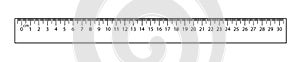 Ruler with measuring length markings in centimeters on white background. Illustration