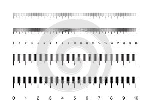 Ruler. Measuring scale, Markup for Rulers. Vector illustration. Centimeters Scale. Millimeters Scale