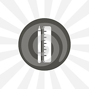Ruler and pencil icon. chancery isolated icon. education design element