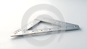 Ruler and Protractor Isolated on White
