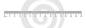Ruler scale icon. Measuring scale. Ruler 15 cm. Measuring tool. Grid cm