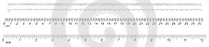 Ruler scale. Set of vector illustrations in correct proportion. Inch and centimeter units. Scales from 1 to 100 centimeters and