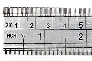 Ruler showing both metric and imperial measures of length photo