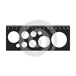 Ruler vector icon.Black vector icon isolated on white background ruler.