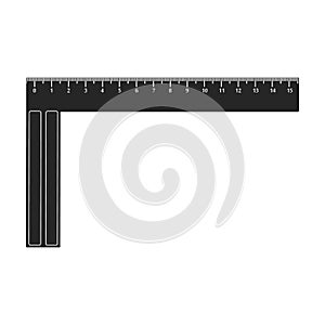 Ruler vector icon.Black vector icon isolated on white background ruler.