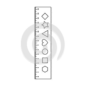 Ruler vector icon.Outline vector icon isolated on white background ruler.