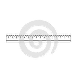 Ruler vector icon.Outline vector icon isolated on white background ruler.