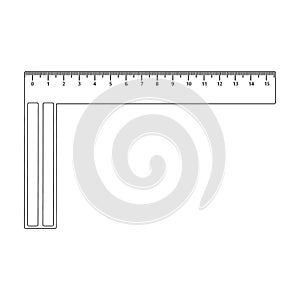 Ruler vector icon.Outline vector icon isolated on white background ruler.