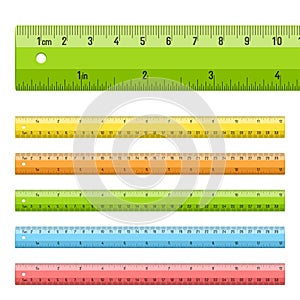 Rulers in centimeters and inches