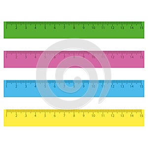 Rulers in centimeters and millimeters