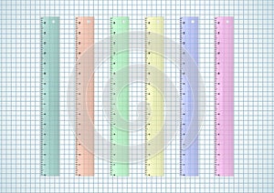 Rulers on checked paper