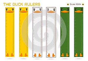 Rulers Inch and metric rulers Vector isolated set