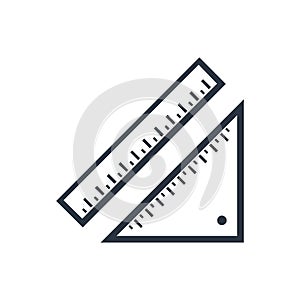 Rulers outline icon. linear style sign for mobile concept and web design. Measurement and triangle ruler simple line vector icon.