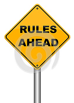 Rules ahead road sign illustration design over a white background