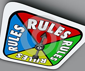 Rules Board Game Spinner Regulation Compliance Play Compete