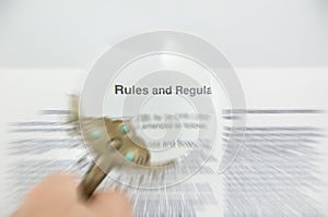 Rules and Regulations Blurred Document