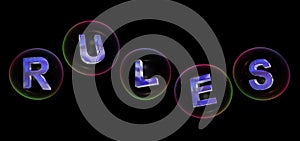 The rules word in bubble