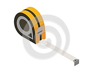 Ruller isometric hand tool. Detailed icon of tool for handyman repair. Vector equipment of builder instrument. Tool