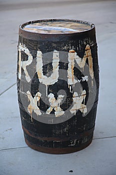 Rum Barrel. Rum.  Old Wooden Rum Barrel