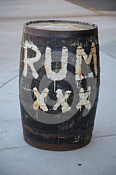 Rum Barrel. Rum.  Old Wooden Rum Barrel