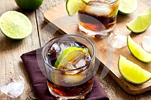 Rum and cola Cuba Libre drink
