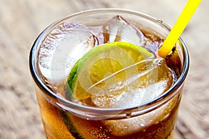 Rum and cola Cuba Libre drink