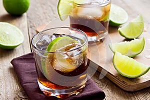 Rum and cola Cuba Libre drink