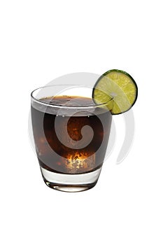 Rum and Cola, Lime, Isolated