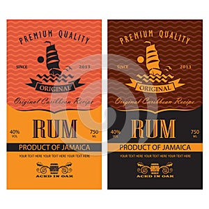 Rum labels set