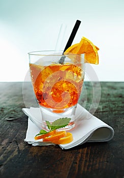 Rum and orange aperol spritz