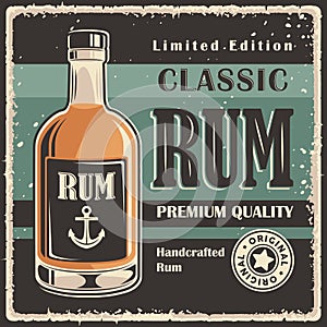 Rum Retro Vintage Classic Signage Poster