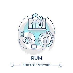 RUM soft blue concept icon